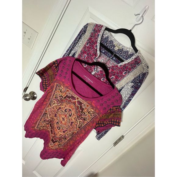 Lucky Brand Tops - Lucky Brand women’s bundle lot blouse 3/4 sleeve and short sleeve size 1X